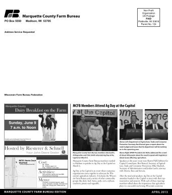 Marquette Newsletter April 2013 - Wisconsin Farm Bureau Federation