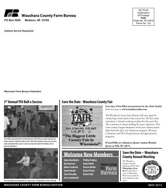 Waushara Newsletter May 2013 - Wisconsin Farm Bureau Federation