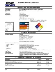 MATERIAL SAFETY DATA SHEET 1. Product ... - Reckitt Benckiser