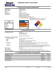 MATERIAL SAFETY DATA SHEET 1. Product ... - Reckitt Benckiser