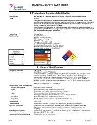 MATERIAL SAFETY DATA SHEET 1. Product ... - Reckitt Benckiser