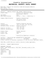 Franklin International MATERIAL SAFETY DATA SHEET - CPID