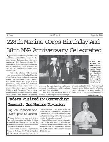 228th Marine Corps Birthday And 38th MMA Anniversary Celebrated
