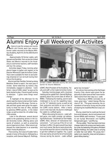 Alumni Enjoy Full Weekend of Activites - Marine Military Academy