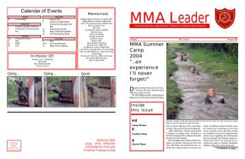 Calendar of Events MMA Summer Camp 2004 - Marine Military ...
