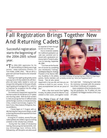 Fall Registration Brings Together New And Returning Cadets