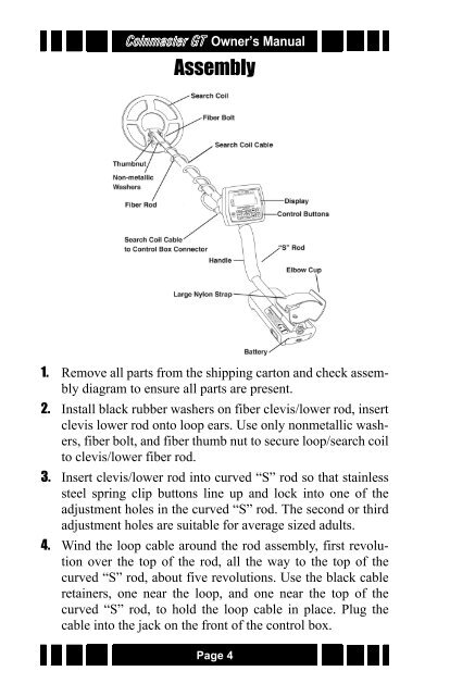 Coinmaster GT Instruction Manual.pdf - White's Metal Detectors