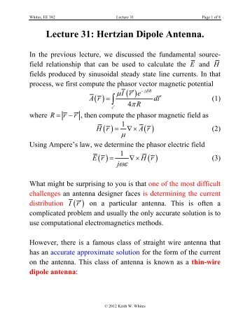 Lecture 31: Hertzian Dipole Antenna.