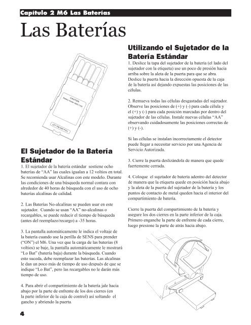 Tabla de Contenido del M6 - White's Metal Detectors