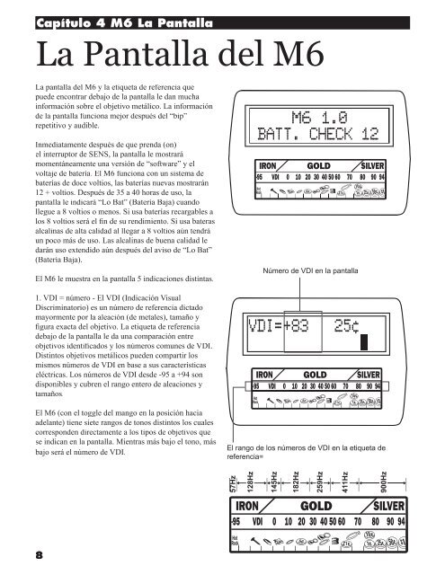 Tabla de Contenido del M6 - White's Metal Detectors