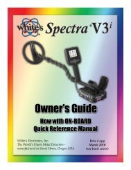 Spectra V3i Owner's Guide - White's Metal Detectors