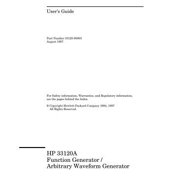 HP 33120A User's Guide - Memphys