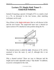 Lecture 23: Single-Stub Tuner I – Analytical Solution.