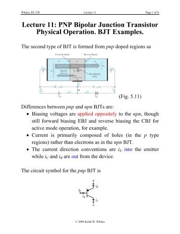 PNP Bipolar Junction Transistor Physical Operation. BJT Examples.