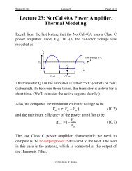 Lecture 23: NorCal 40A Power Amplifier. Thermal Modeling.