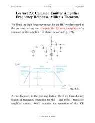 Common Emitter Amplifier Frequency Response. Miller's Theorem.