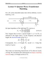 Lecture 9: Quarter-Wave-Transformer Matching.