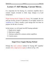 Lecture 17: BJT Biasing. Current Mirror. - Keith W. Whites