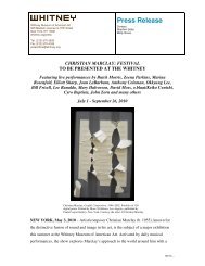 Press Release - Whitney Museum of American Art