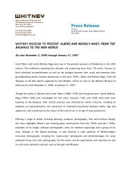 Press Release - Whitney Museum of American Art