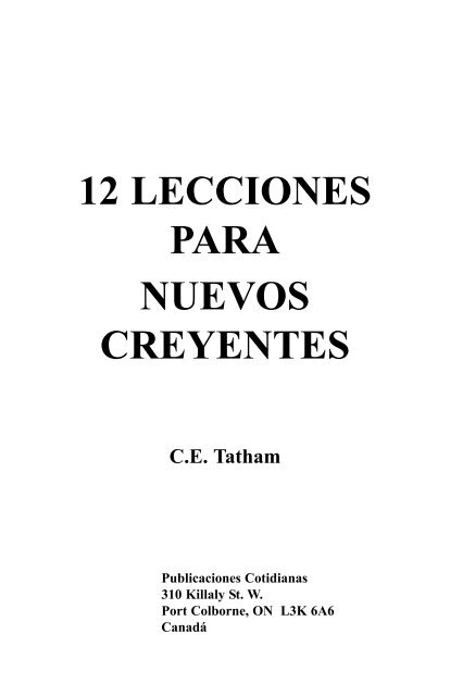 12 LECCIONES PARA NUEVOS CREYENTES - Wideopenarms.org