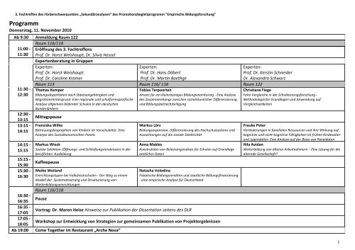 3.Fachtreffen des Förderschwerpunkts „Sekundäranalyse“ des ...