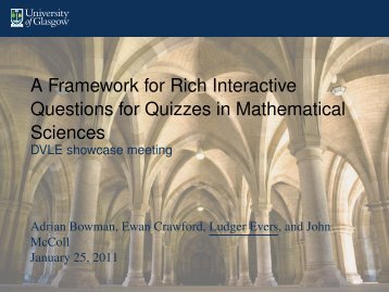 A Framework for Rich Interactive Questions for Quizzes ... - CETIS Wiki