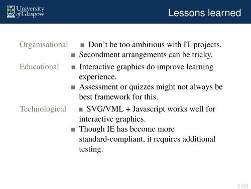 A Framework for Rich Interactive Questions for Quizzes ... - CETIS Wiki