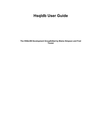 Hsqldb User Guide - The Document Foundation Wiki