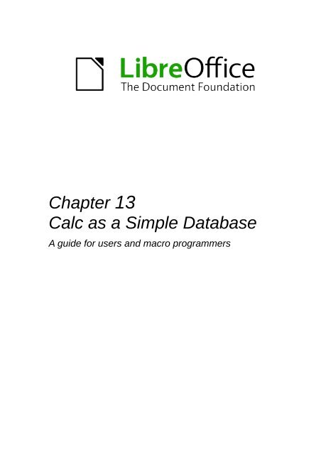 LibreOffice 3.4 Calc Guide - The Document Foundation Wiki