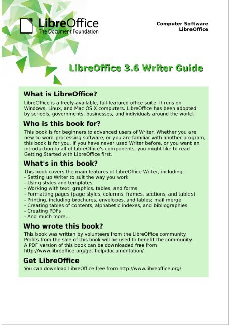 LibreOffice 3.6 Writer Guide - The Document Foundation Wiki