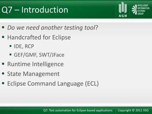 Q7: Test automation for Eclipse-based applications
