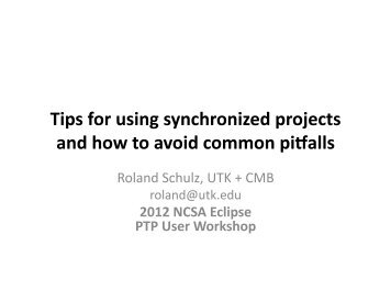Tips for using synchronized projects and how to avoid common pi alls