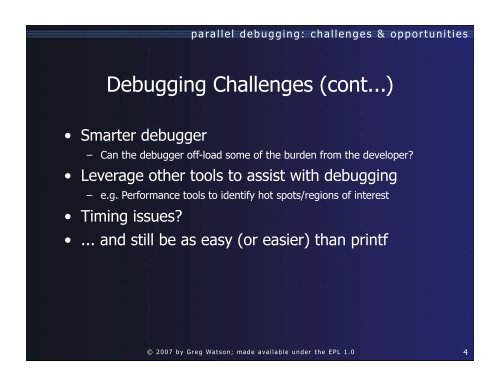 parallel debugging challenges & opportunities