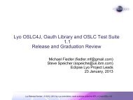 Lyo OSLC4J, Oauth Library and OSLC Test Suite 1.1 Release and ...