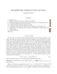 THE RESTRICTION THEOREM OF STEIN AND TOMAS Contents 1 ...