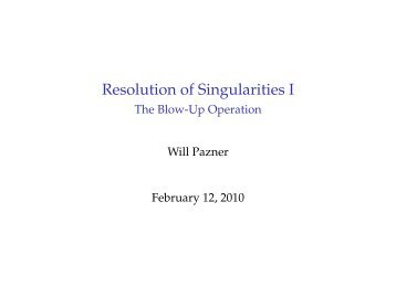 Resolution of Singularities I - The Blow-Up Operation - wiki