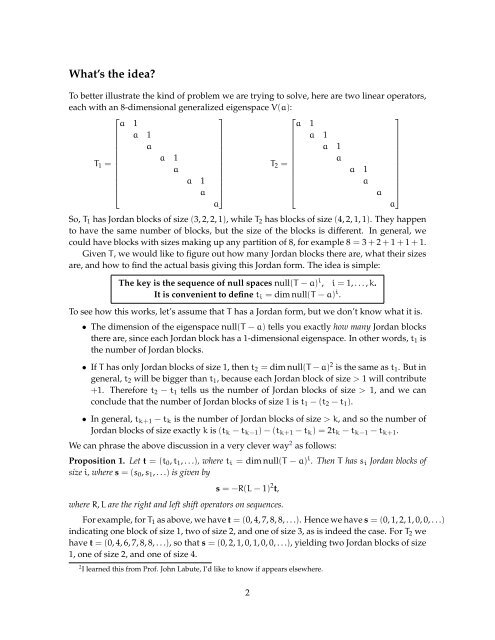 Notes on the Jordan canonical form Introduction - wiki - University of ...
