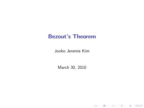 Bezout's Theorem - wiki