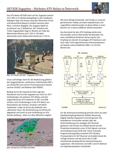 OE7XZR Zugspitze – Höchstes ATV‐Relais in Österreich - OE Wiki