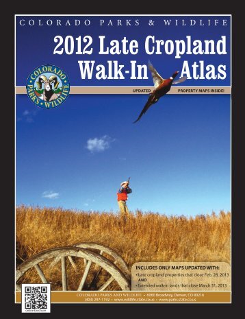 2012 Late Cropland Atlas - Colorado Division of Wildlife