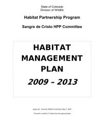 Sangre de Cristo HPP Plan - Colorado Division of Wildlife