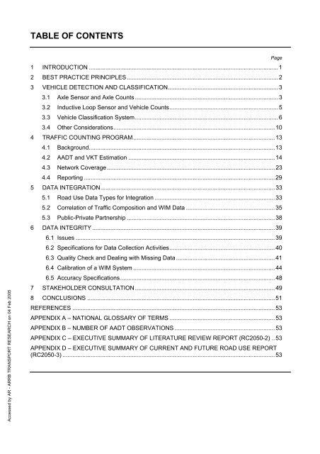 AP-G84/04 Best practice in road use data collection, analysis ... - WIM