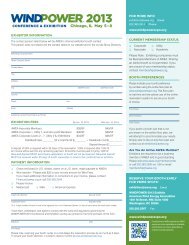 WINDPOWER 2013 Booth Reservation Form - AWEA WINDPOWER ...