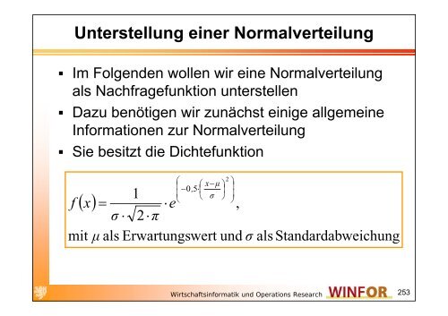 2.2.3 Stochastisches Bestandsmanagement - WINFOR