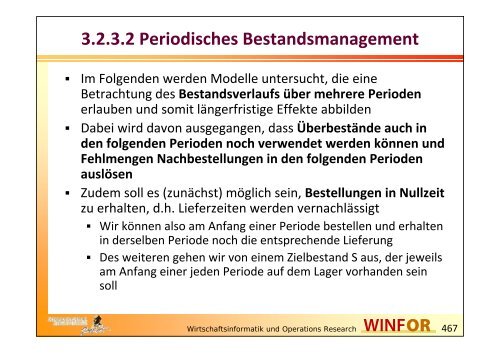 3.2.3.2 Periodisches Bestandsmanagement - WINFOR