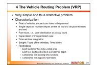 4 The Vehicle Routing Problem (VRP) - WINFOR