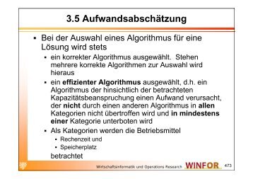 3.5 Aufwandsabschätzung - WINFOR