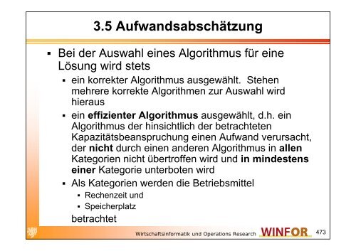 3.5 Aufwandsabschätzung - WINFOR