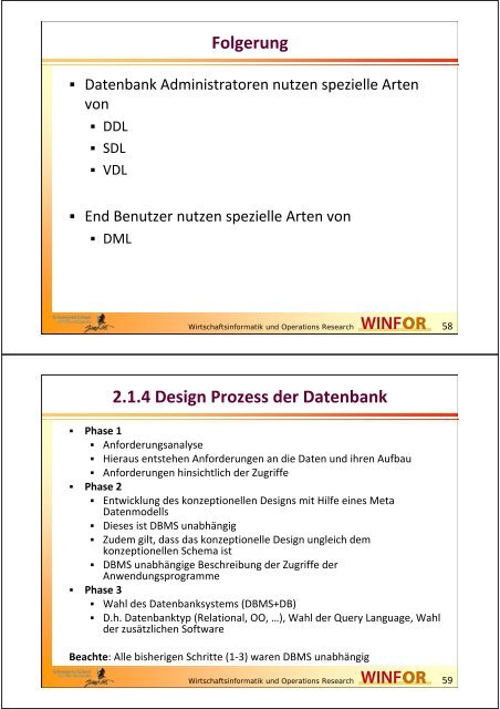 Datenbank - WINFOR